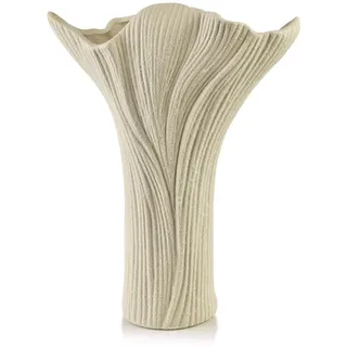Mondex Vasen Manon Beige 24/9/30cm Poliresin , Kunststoff , 32 cm , Dekoration, Vasen, Keramikvasen
