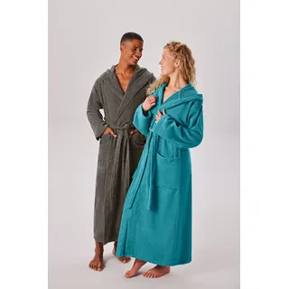OTTO home Unisex-Bademantel "Regona, Hotelbademantel, Morgenmantel, Standardlänge & Überlänge" 1 Stk. Damen & Herren, mit Taschen, flauschig, weich, Velours, Sauna & Spa, anthrazit