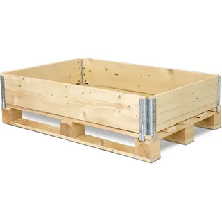Garronda Holzaufsatzrahmen für Palette Aufbewahrungskiste aus Holz Palettenaufsatzrahmen Holzkiste Natural - Naturbelassen