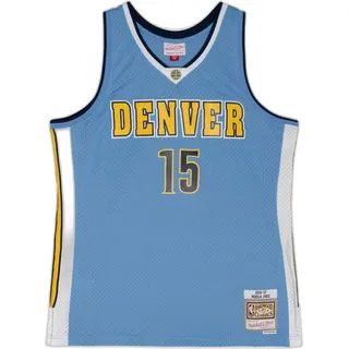 Basketball-T-Shirt Mitchell & Ness Denver Nuggets 2016-17 Nikola Jokic No15 Aquamarin - M - Blau