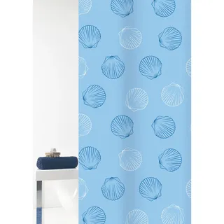 Grund Duschvorhang , Weiß , Kunststoff , Muschel , 180x200 cm , Oeko-Tex® Standard 100, Made in Europe , Heimtextilien, Badtextilien, Duschvorhänge