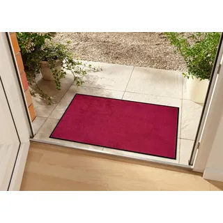 HANSE HOME Waschbare In- & Outdoor Fußmatte Uni einfarbig Fußabtreter Schmutzfangmatte Türmatte Schmutzfänger Eingangsteppich Anti-Rutsch Größen, 80x120 cm, Rot