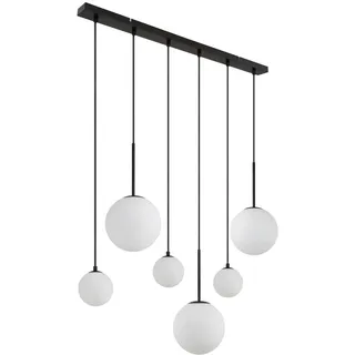 Globo Hängeleuchte , Schwarz , Metall, Glas , 20x117x91 cm , Lampen & Leuchten, Innenbeleuchtung, Hängeleuchten, Pendelleuchten