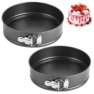 EUBSWA Springform 16 cm Rund,2 Stück Kleine Kuchenform Mit Antihaftbeschichtung für Backform,Backformen,Tortenform,Kuchenformen,quicheform, tarteform,springformen