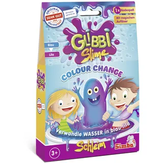 simba glibbi Color Change Slime, Pulver verwandelt Wasser in blauen Schleim, beim Auflösen Farbwechsel (zu violett), 150g, ab 3 Jahren