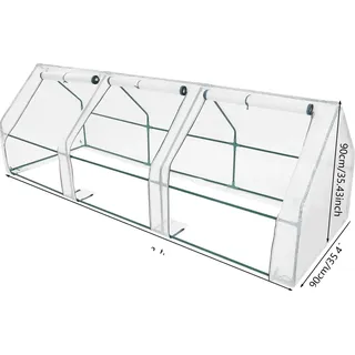 Mini-Gewächshaus, Steepletop-Rahmen, Rollfenster, grün