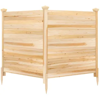 FANTASK Gartenzaun, freistehender Steckzaun, 119 x 119 cm (Natur) | Sichtschutzzaun mit Pfählen, Sichtschutz für Mülleimer & Klimaanlagen, dekorativer Sichtschutzzaun für Garten, Terrasse