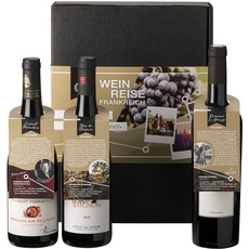 Wein-Geschenkset"Weinreise Südfrankreich" | 3 verschiedene Rotweine aus Südfrankreich inkl. Flaschenanhänger mit Infos zum Wein und Weingut
