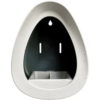 Elho Essential Bird Feeder 18cm - Vogelfutterhaus und Vogeltränke - 100% recyceltes Plastik - L18 x B21.1 x H23 cm - Grau/Fibrous Grey