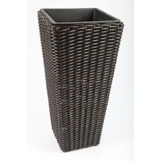 point-garden Blumenkübel Pflanzkübel Pflanzgefäß Blumentopf aus Polyrattan Höhe 61cm
