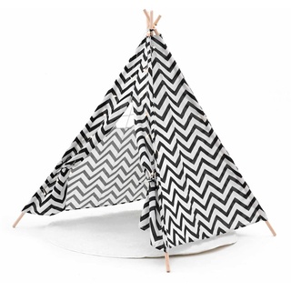 ROBINCOOL Tipi Kindertipi Montesori Koda, 120 x 120 x 150 cm, für Innen und Außen, geometrische Formen, Mehrfarbig, mit 3 m LED-Streifen und Teppich im Lieferumfang enthalten