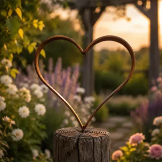 Gartenstecker Herz, Edelrost Herz Gartendeko Herz Deko Garten Metall | Edelrost-Optik, Metall, Einfach einstecken, Wetterfest, Für Garten, Blumenbeet & Terrasse, Romantische Gartendeko