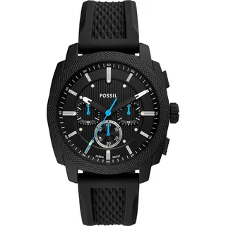 Fossil Chronograph »MACHINE« Quarzuhr, Armbanduhr, Herrenuhr, Silikonarmband, analog, schwarz