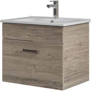Pelipal Waschtischunterschrank Quickset 313 mit Waschtisch in San Remo eiche terra Quer Nachbildung, 65 cm breit | Waschplatz mit 1 Auszug
