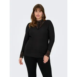 ONLY CARMAKOMA Damen, Cartilde Glitter L/S Highneck Top Noos, Black, X-Large