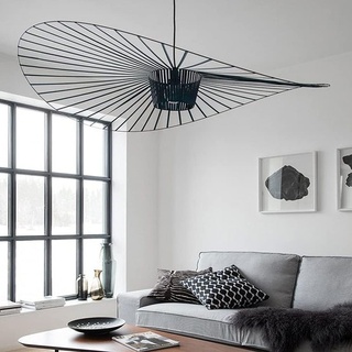 YONIISEA Vertigo Lampe 100cm Schwarz, Moderne Vertigo Pendelleuchte E27 Hängeleuchte für Wohnzimmer Diele Esszimmer Schlafzimmer, Glasfiberstahl + Polyurethan Vintage Hut Lamp, Max 40W