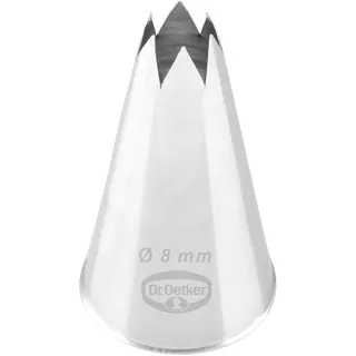 Dr. Oetker Sterntülle 8 mm, Sterntülle aus der Tüllen-Manufaktur, Backzubehör zum Dekorieren (Farbe: Silber), Menge: 1 Stück