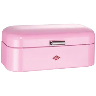 Wesco Grandy Brotkasten in der Farbe pink, pulverbeschichtetes Stahlblech, Lüftungslöcher und stabiler Handgriff, 41 x 25,5 x 16,5 cm