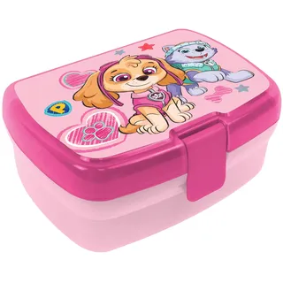 PAW Patrol Brotdose Kinder - Lunchbox mit Clipverschluss und großem Fach, rosa - Skye & Everest Motiv - Vesperdose und Snackbox für Kindergarten & Schule, aus Kunststoff, bpa-frei