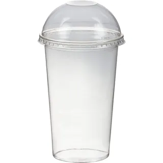 VEPATIM Smoothiebecher Dessertbecher 500 ml Ø95 50 Stück | Domdeckel ohne Öffnung
