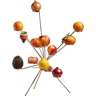 Vibbang Exploded Fruit Bowl, Obst Etagere 3 Stöckig Plus, 360°Schwebende Obstschale Etageres, Als Obstkorb Etagere, Obstschale Gold Küchen Deko mit Schwebendem Design, Frühlingsdeko Deko Wohnzimmer
