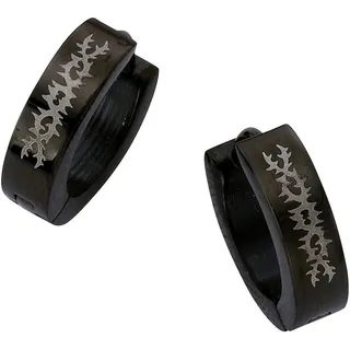 Firetti Paar Creolen »Schmuck Geschenk schwarz, Ø ca. 13 mm«, silberfarben