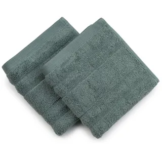 Gözze 2er Set Frottier Mailand, CO/CV (Bamboo),70%/30%, Seiftuch, 30x30cm, grün