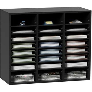 VEVOR Briefablage Schreibtisch Organizer 997 x 305 x 680 mm, 2,3–5,6 cm Einstellbar A4 Stapelbar Quer, Papierablage, Aufbewahrung Schreibtisch Ablagesystem Organisation, Ablage (Schwarz, 3 x 8 Fächer)