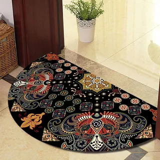 Halbrunde Bodenmatte Anti Rutsch Fussmatte fußmatte türmatte draußen vintage teppich fussmatte aussen doormat fußmatten schwarzes Feuerwerk 50x80cm