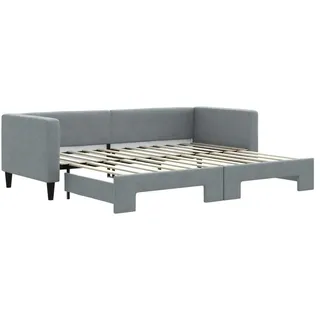 vidaXL Tagesbett Ausziehbar Hellgrau 80x200 cm Stoff - Grau