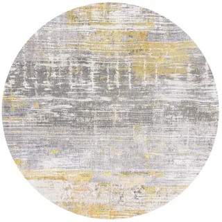 Louis De Poortere Teppich Sea Bright Sunny Atlantic Streaks 240/240 cm , Gelb , Textil , Grafikmuster , Rund , 240x240 cm , Oeko-Tex® Standard 100 , antistatisch, pflegeleicht, rutschfeste Unterfläche, für Fußbodenheizung geeignet, UV-beständig, waschbar , Teppiche und Böden, Teppiche
