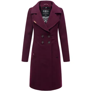 Wintermantel NAVAHOO "Wintermantel Wooly", Damen, Gr. XL, rot (wine), Obermaterial: 90% Polyacryl PAN. 8% Viskose CV. 2% Elasthan EL. Obermaterial: Futter: 100% Polyester PES., Mäntel Wintermantel