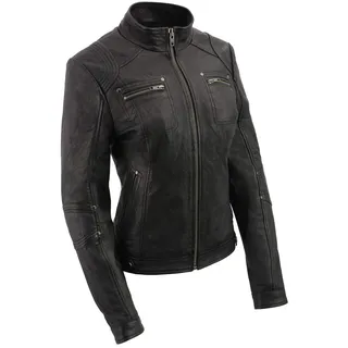 Milwaukee Leather Damen Lederjacke (schwarz, M)
