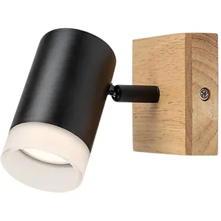 Rabalux 73121 Deckenstrahler 1 Spot Toras, GU10, Holz, braun-schwarz, rund, Skandinavisch, ø60mm - Bronze