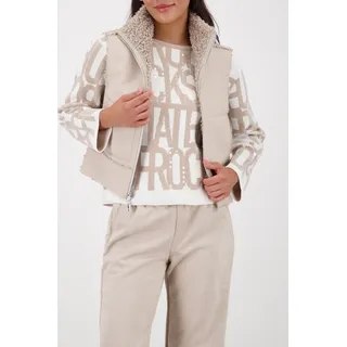 Monari Wendeweste Regular fit mit Stehkragen, beige