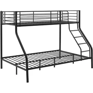 neu.haus Etagenbett Sortland 140 x 200 cm Metall schwarz