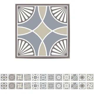 WALPLUS 24 Stück 15x15cm Kalkstein Spanisch Weiß Grau Creme Wandfliesen Aufkleber Schälen und Kleben Backsplash Abziehbilder Startseite Dekore Aufkantung für Küche Badezimmer Kacheln Farbe auf Wand