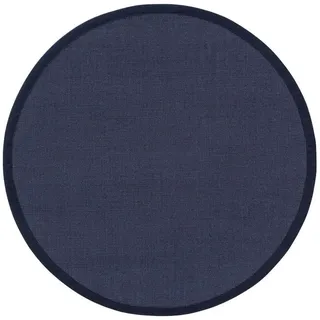 benuta Nest Sisalteppich Sana Blau ø 250 cm rund , Textil , Beton Optik , Rund , 250x250 cm , Gots , für Fußbodenheizung geeignet , Teppiche und Böden, Teppiche