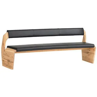 Voglauer Sitzbank , Schwarz, Eichefarben , Holz, Leder , Echtleder , Rindleder , Altholz, Eiche , massiv , 207x84x70 cm , Goldenes M, Made in Austria , Lederauswahl, Stoffauswahl, Typenauswahl, mit Rückenlehne , Esszimmer, Bänke, Sitzbänke, Polsterbänke