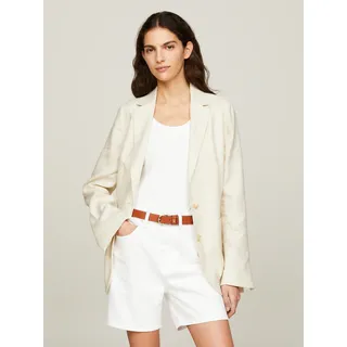 Tommy Hilfiger Kurzblazer »CASUAL LINEN REGULAR SB BLAZER«, mit Ärmelschlitz, beige