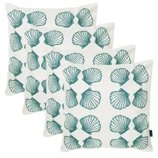 icon Outdoorkissen 4er Set , Weiß , Textil , Wasser/Strand/Meer , Quadratisch , 43x43 cm , Gartenmöbel, Gartenpolster & Auflagen, Gartenkissen
