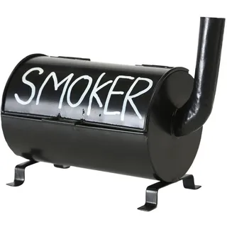 Boltze Aschenbecher Smoker (Sturmaschenbecher aus Metall, 20x10 cm, Geschenkidee für Raucher, Farbe schwarz) 1011188