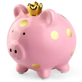 Keramik Schwein Sparschwein Kinder Rosa: Piggy Bank Spardose Kinder, Nizirioo Glücksschwein Geldgeschenk Baby Mädchen, Fuer Geschenke Sparbuechse Box, Spardose Zum öffnen Hochzeit Deko