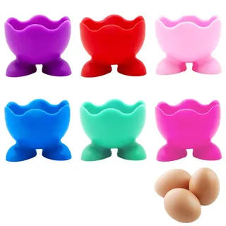 LuLiyLdJ 6-teiliges lustiges Eierbecher-Set, Eierbecher für Kinder, Deko-Tablett, Eierständer, Eierhalter, Frühstücks-Egg-Cup, Ostergeschenke, Osterdekoration