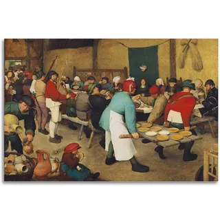 Pieter Bruegel The Elder Kunst-Poster, Bauernhochzeit, Wandkunstdruck, Foto, Bild, Gemälde, Raumdekoration, Heimdekoration, 60 x 90 cm