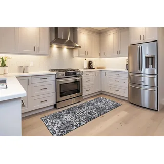 Küchenläufer KAYOOM "Pyron 725", grau, B:60cm H:6mm L:180cm, Polyester, Teppiche, Küchenläufer, Flachgewebe, rutschhemmend, Küche