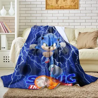 Herren Sonic the Hedgehog Decke Miles Knuckles Klimaanlage Schlafdecke Fleece Blanket - Sonic 02 - 130x150cm