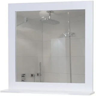 MCW Wandspiegel MCW-F75, Badezimmer Badspiegel Spiegel, Ablagefläche Landhaus 58x59x12cm weiß