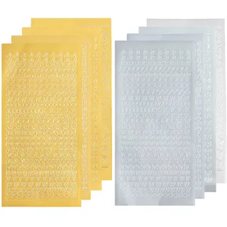 8Stück Wachsbuchstaben für Kerzen,Taufkerze Selber Machen Set,Aufkleber Selbst Gestalten,Kommunion Kerze Buchstaben Bastelset Verzieren,Wachszahlen Folie Sticker für Wachs Kommunionkerze(Gold Silber)