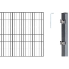 Bild Alberts Doppelstabmattenzaun »Grundset«, Höhe 80 - 160 cm, Gesamtlänge: 4 - 30 m zum Einbetonieren grau